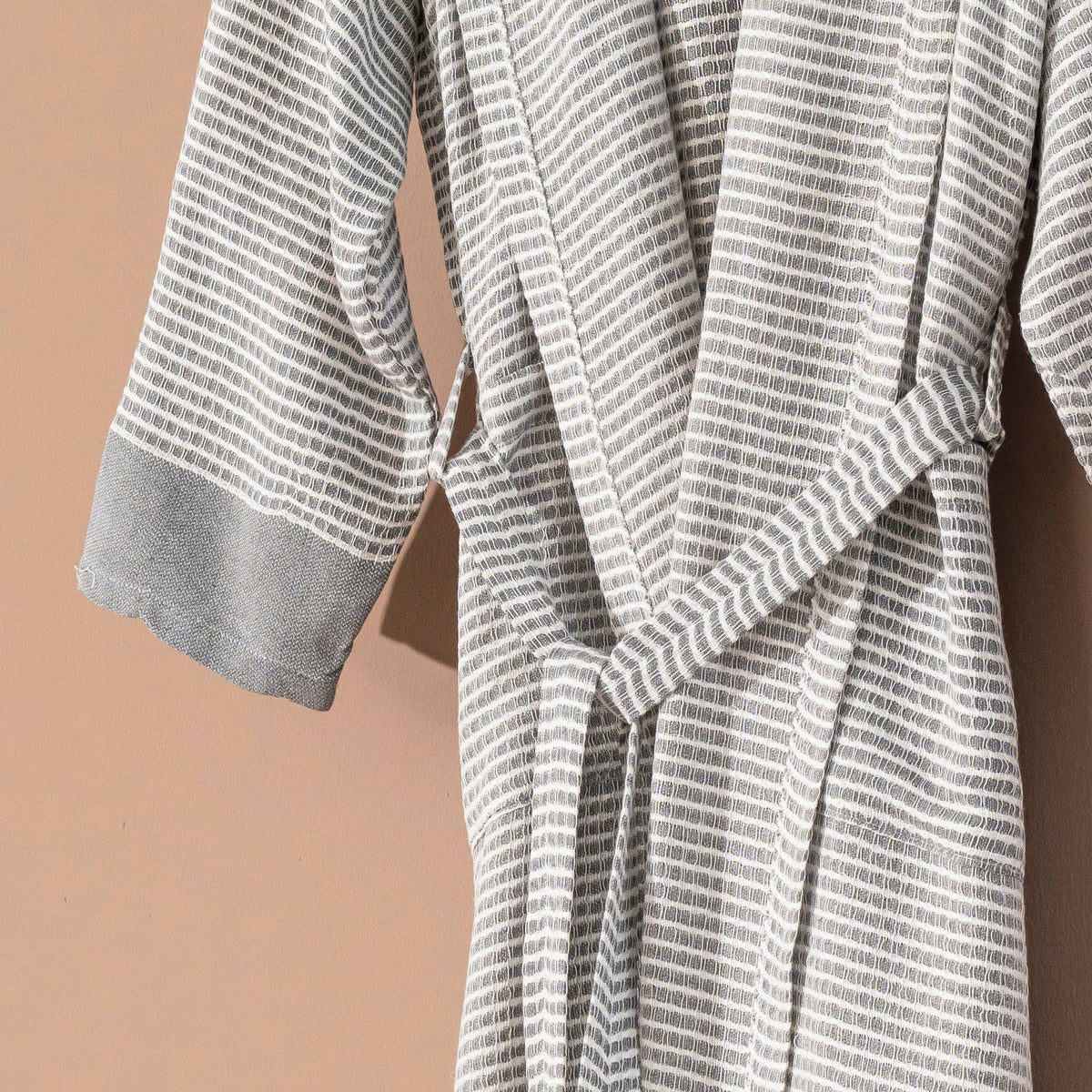 Harmony waffle Turkish bathrobe – kimono, fringed hem | Kikoya