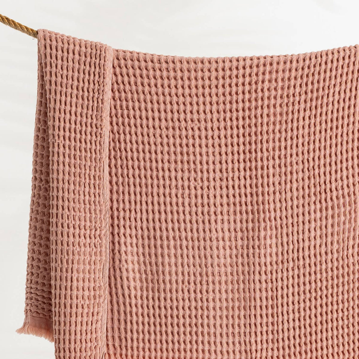 Waffle weave texture close-up, terracotta | Kikoya