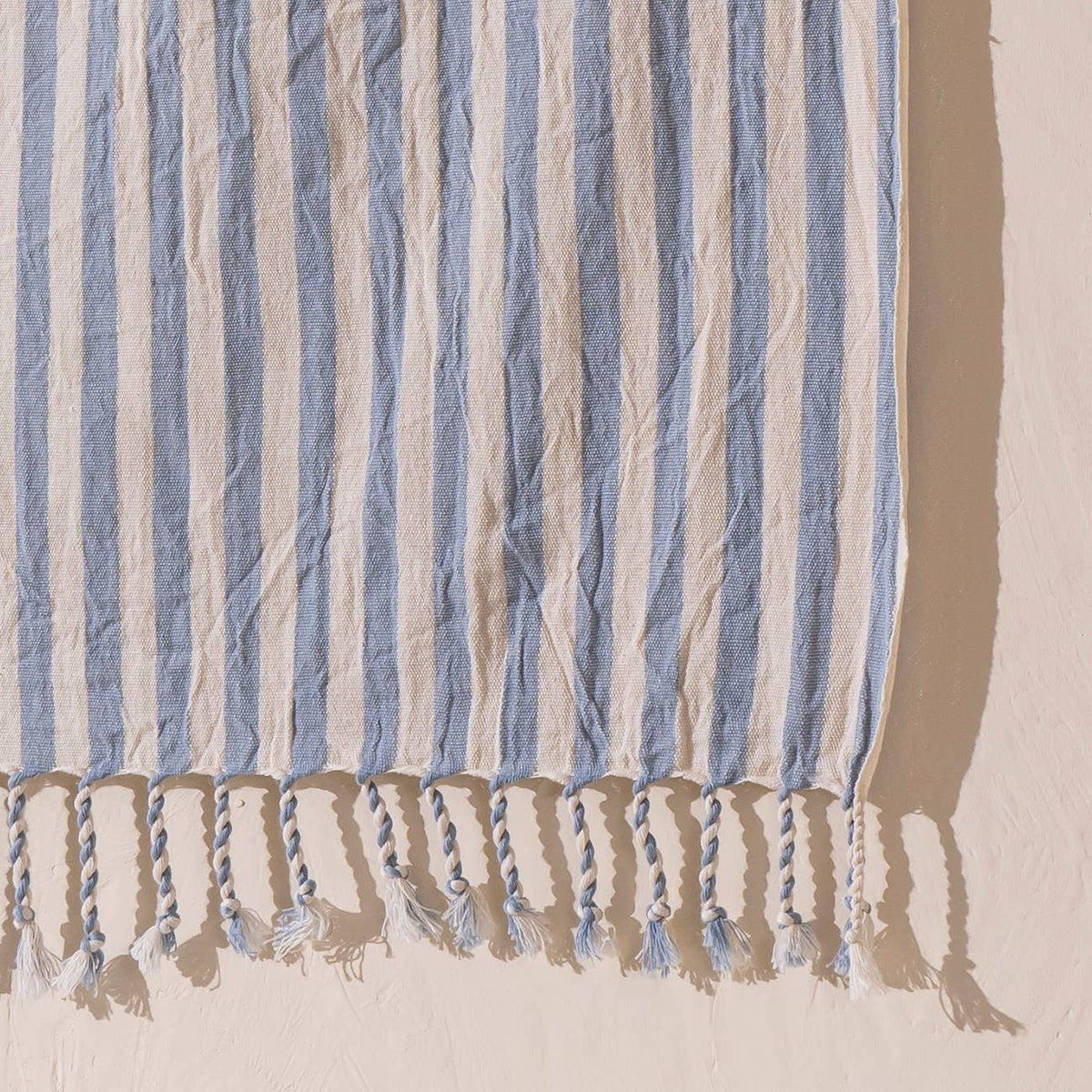 Premium Rustic Turkish Beach Towel – Grey & White Stripe, 100% Cotton Peshtemal, 40x70 in
