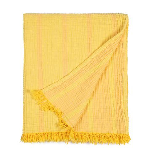 Crinkle Gauze Muslin 100% Cotton Throw Blanket 51x67