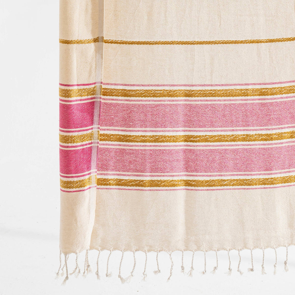 Bohemia Turkish beach towel, 33x66 in, flat-woven peshtemal with knotted fringe | Kikoya