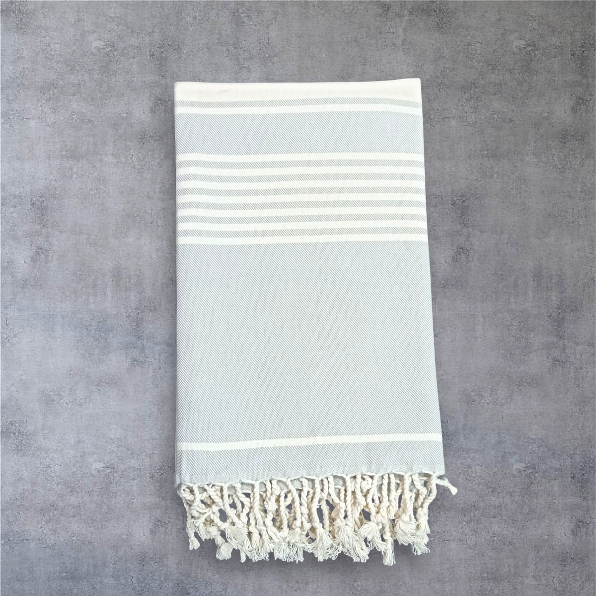 Rumi Turkish beach towel in wide stripe, 33x66 in, flat-woven peshtemal | Kikoya
