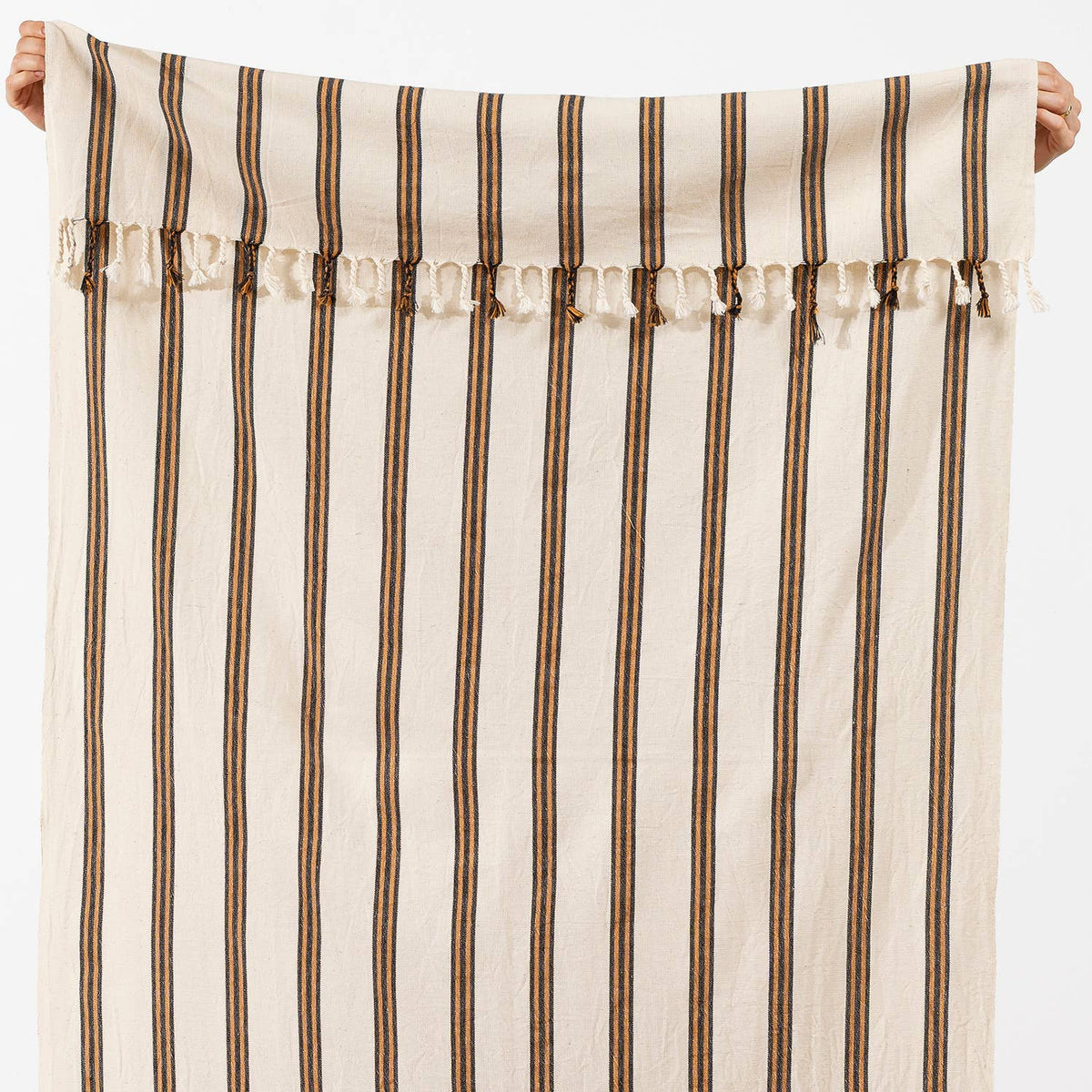 Premium Rustic Turkish Beach Towel – Taupe Stripe, 100% Cotton Peshtemal, 40x70 in