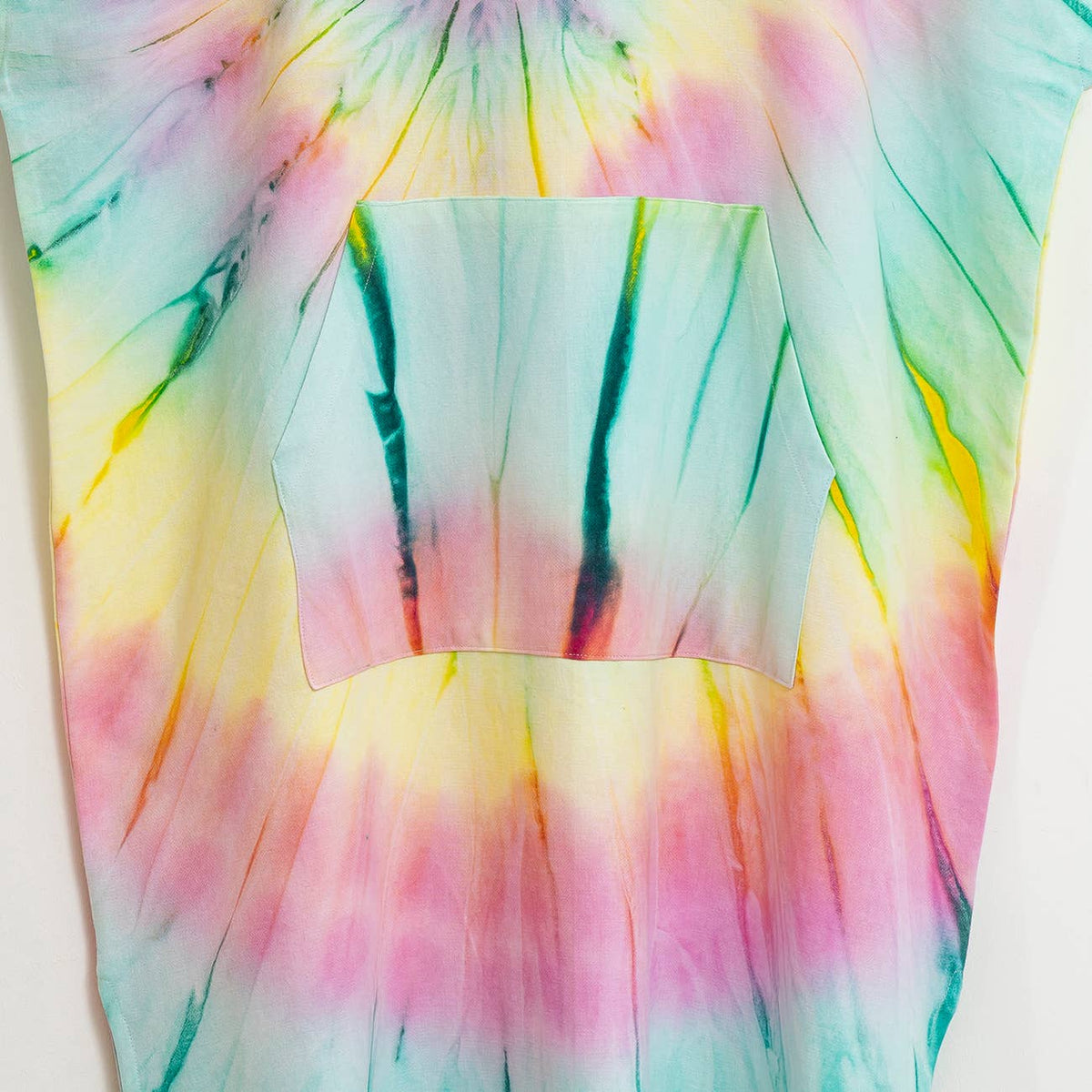 Supernova Adult Hooded Changing Poncho – Multicolor Tie-dye, alternate view | Kikoya