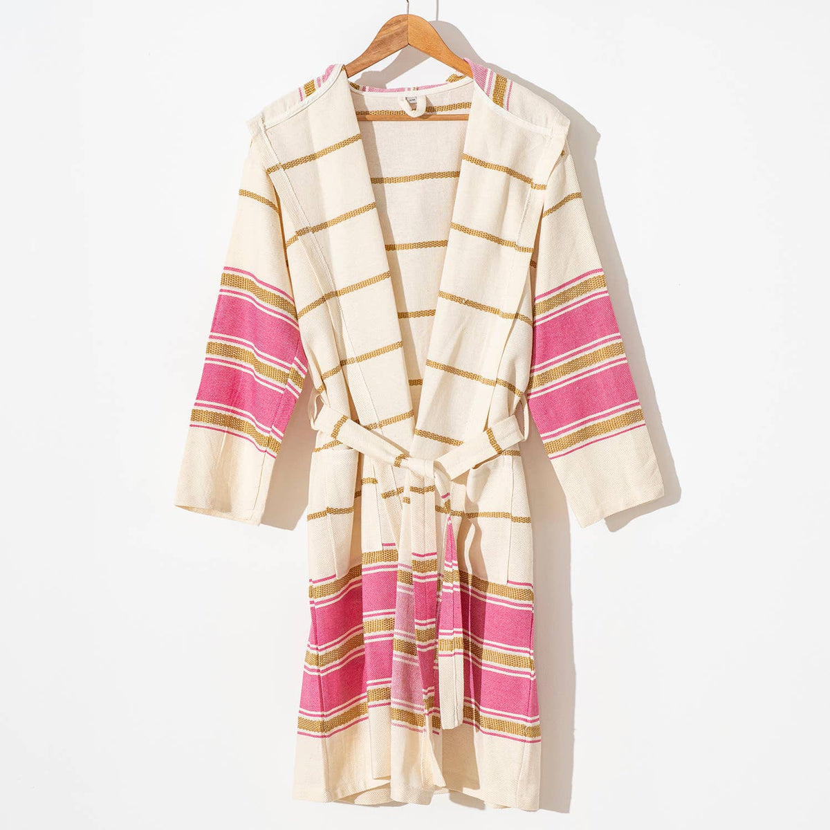 Bohemia Turkish Cotton Bathrobe – Hooded Kimono, 100% Cotton