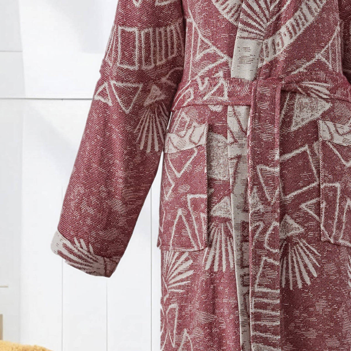Storyteller print Turkish bathrobe – shawl collar | Kikoya