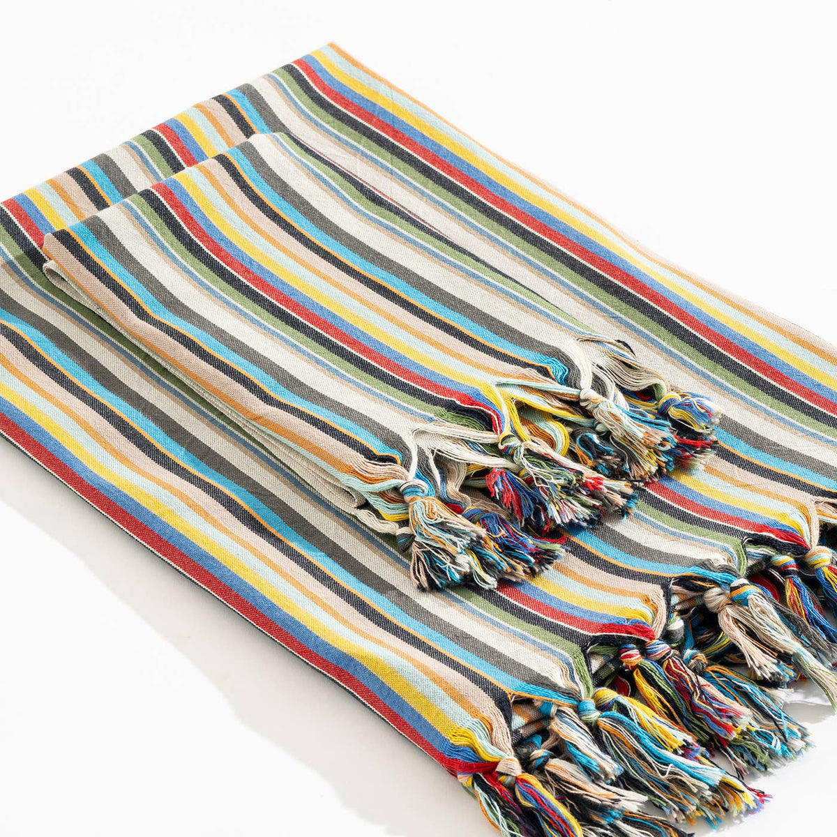 Hammam Turkish Peshtemal Towel – Multicolor Stripe, 100% Cotton