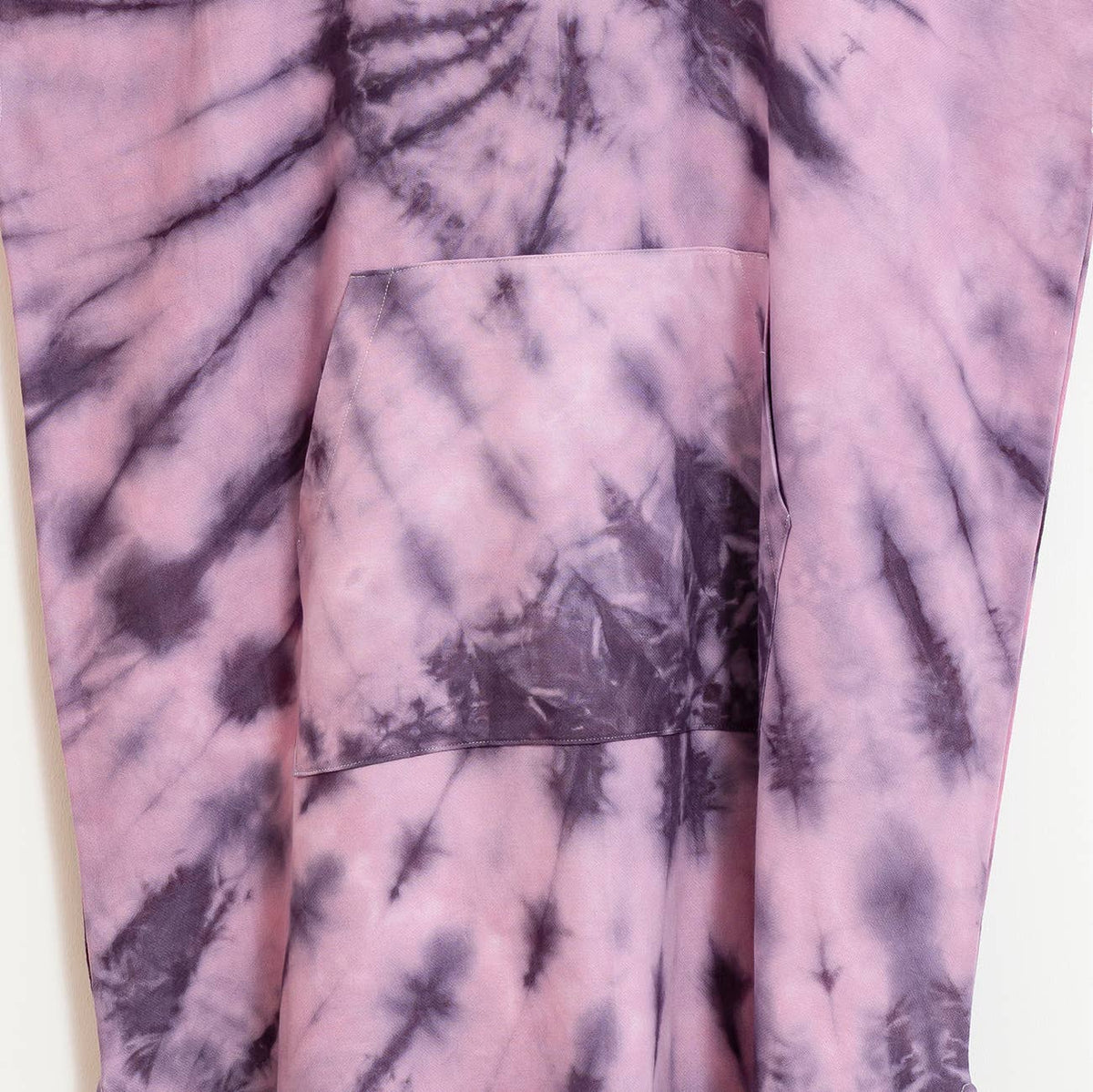 Plum Adult Hooded Changing Poncho – Purple Tie-dye, alternate view | Kikoya