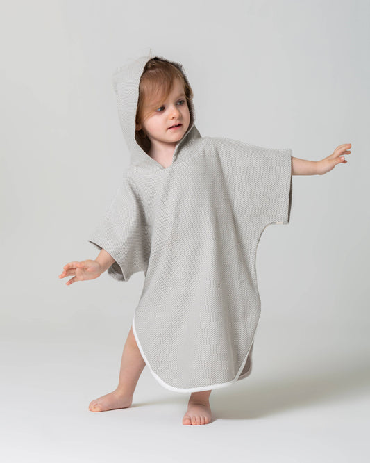 Baby & Toddler Hooded Towel Poncho – Ages 0-3, front view | Kikoya