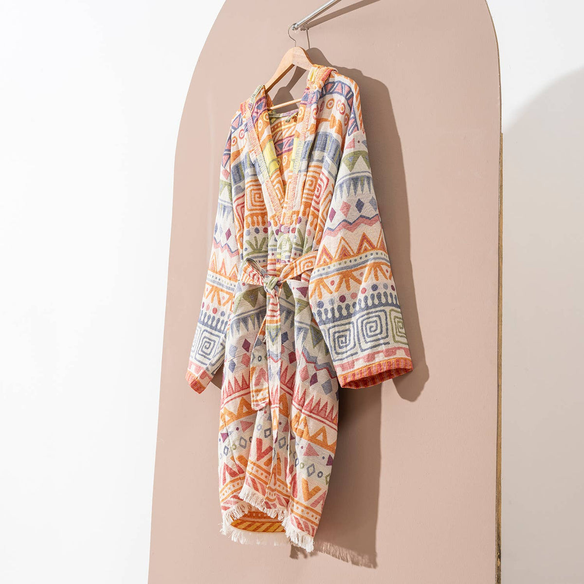 Ethnic print Turkish bathrobe in multicolor – kimono | Kikoya