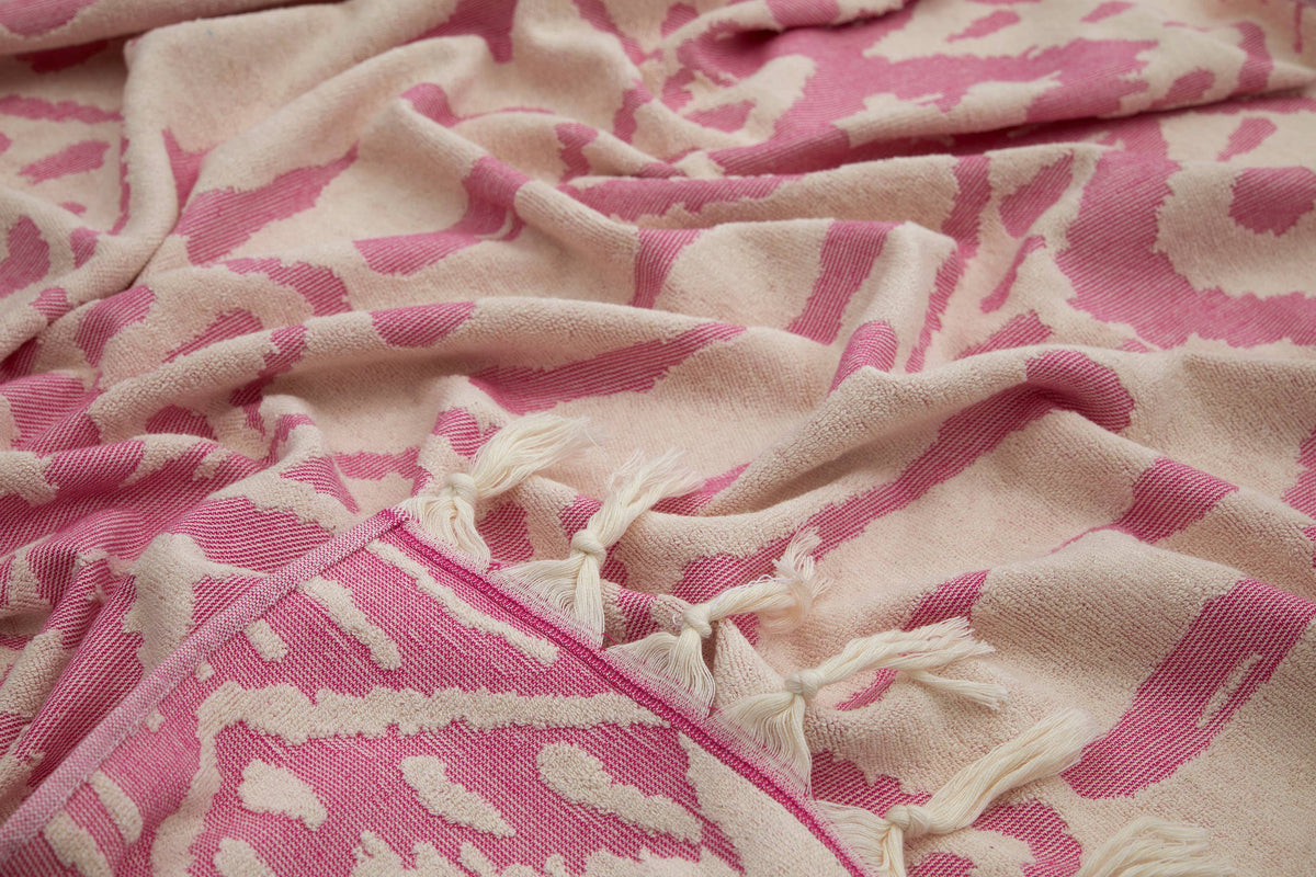 Native Turkish terry towel with a tribal jacquard, 36x66 in | Kikoya