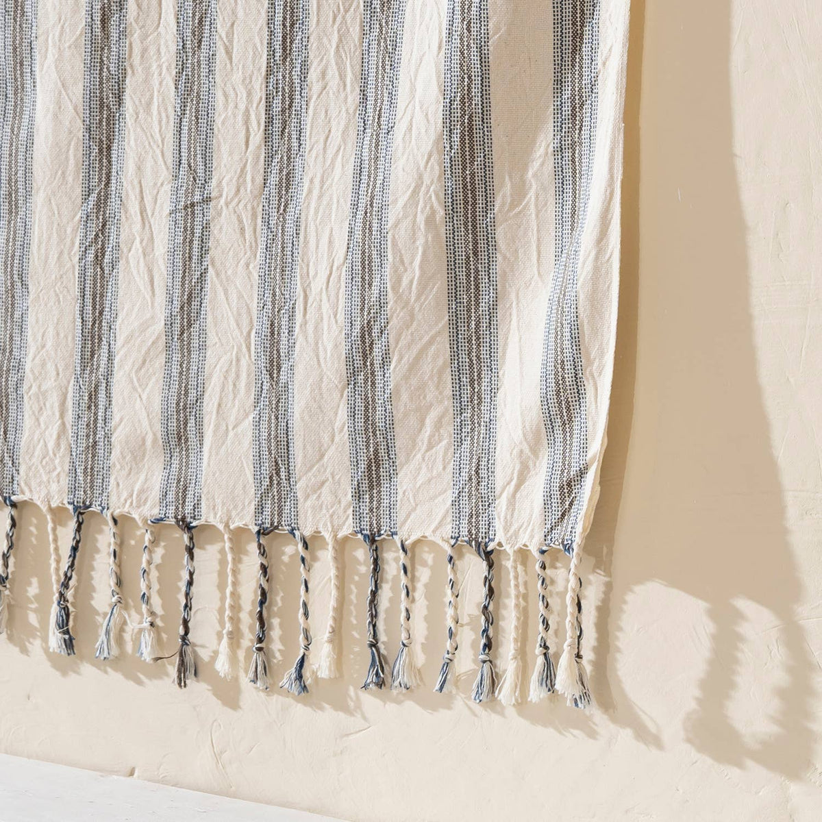 Premium Rustic Turkish Beach Towel – Taupe Ticking Stripe, 100% Cotton Peshtemal, 40x70 in