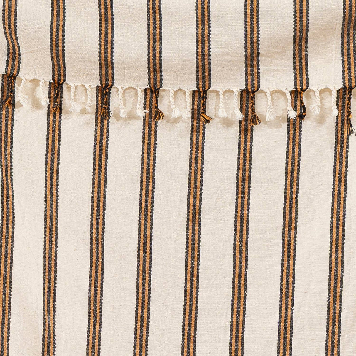 Premium Rustic Turkish beach towel – Taupe Stripe, weave texture detail | Kikoya