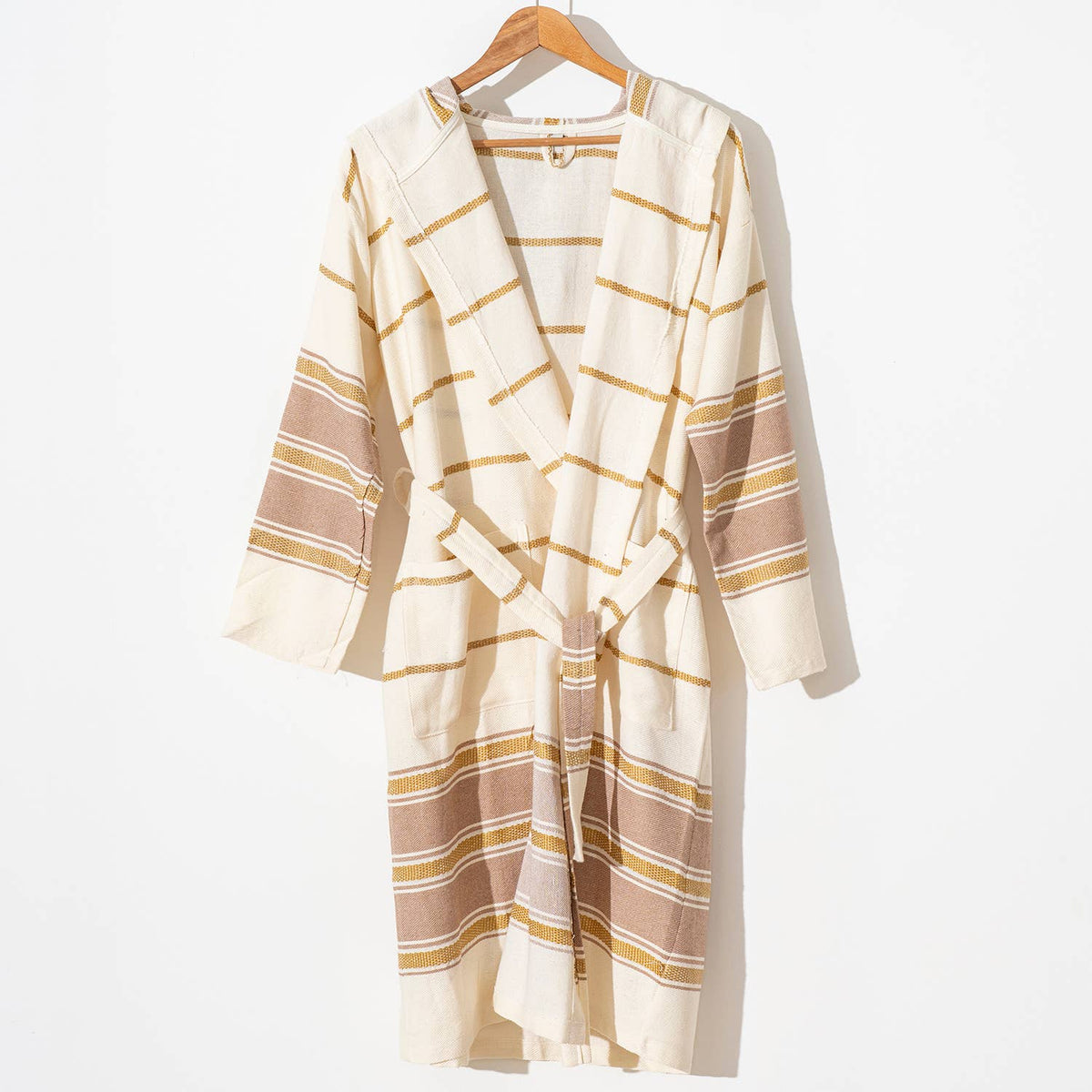 Bohemia Turkish Cotton Bathrobe – Hooded Kimono, 100% Cotton