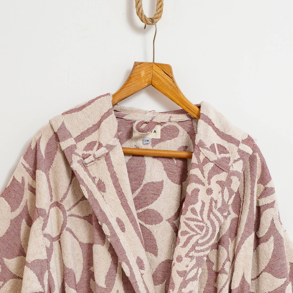 Mandala raised terry Turkish bathrobe, hooded | Kikoya