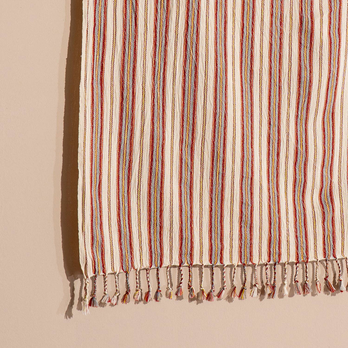 Hammam Turkish Peshtemal Towel – Grey & Burgundy Stripe, 100% Cotton
