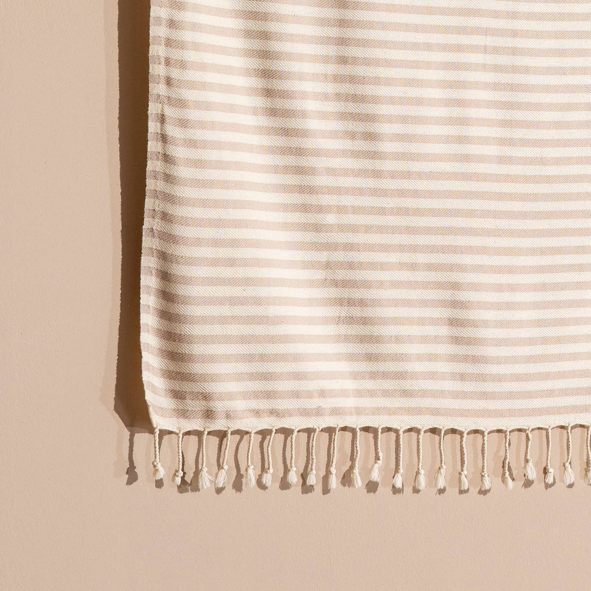 Kash Turkish beach towel in a flat-woven stripe, 33x66 in | Kikoya