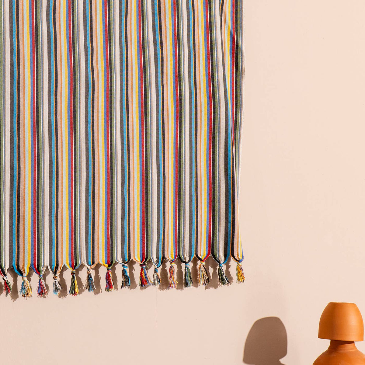 Hammam Turkish Peshtemal Towel – Multicolor Stripe, 100% Cotton