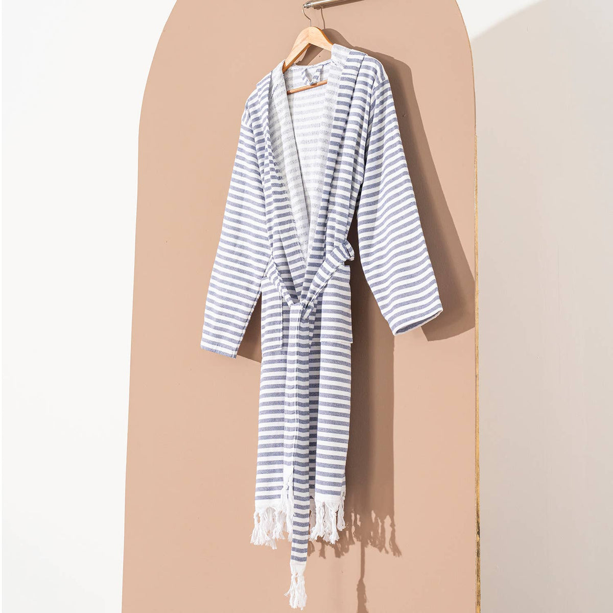 Royal terry-backed Turkish bathrobe – Navy | Kikoya