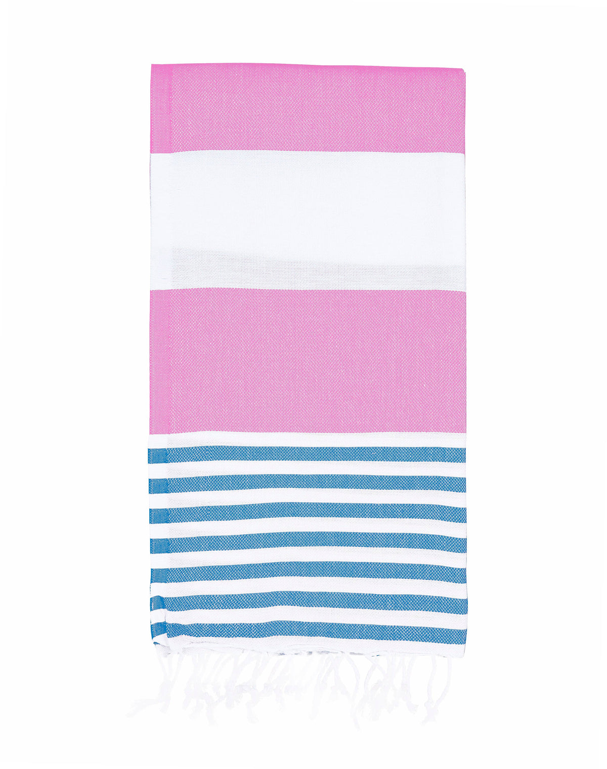 Mediterranean Turkish beach towel – Pink & Blue block stripe | Kikoya