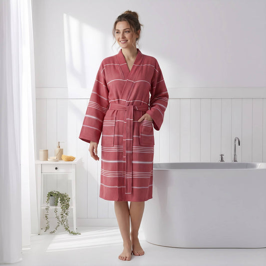 Sultan Turkish kimono bathrobe – Red | Kikoya