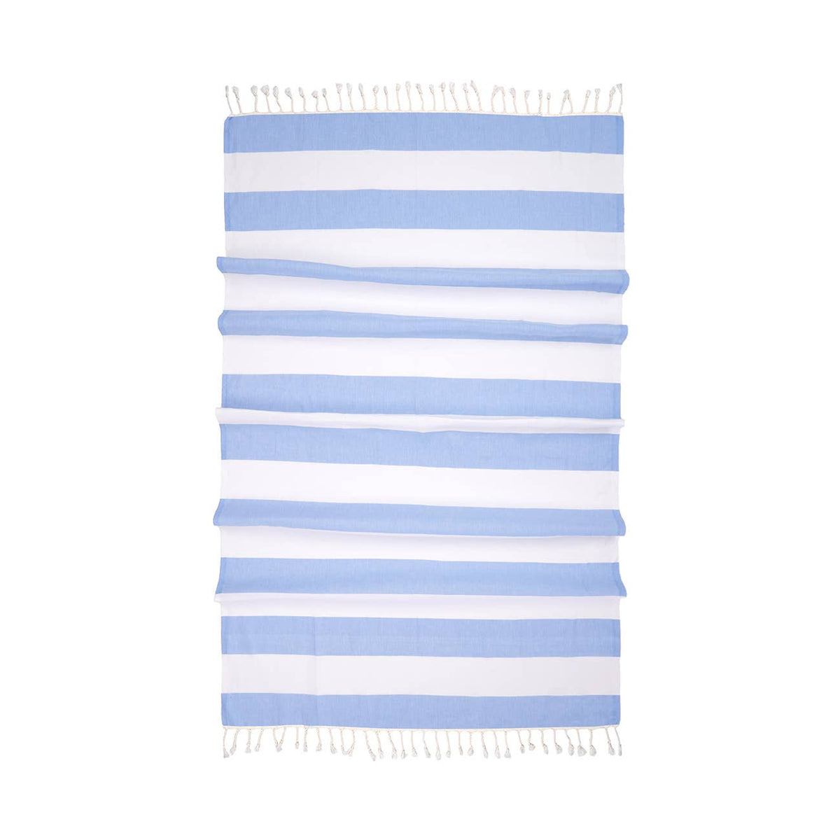 Cabana Turkish beach towel in blue and white block stripe, 33x66 in | Kikoya