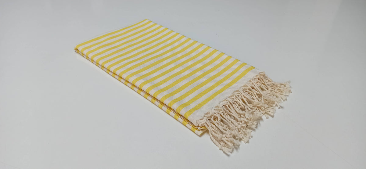 Kash Turkish beach towel in a flat-woven stripe, 33x66 in | Kikoya