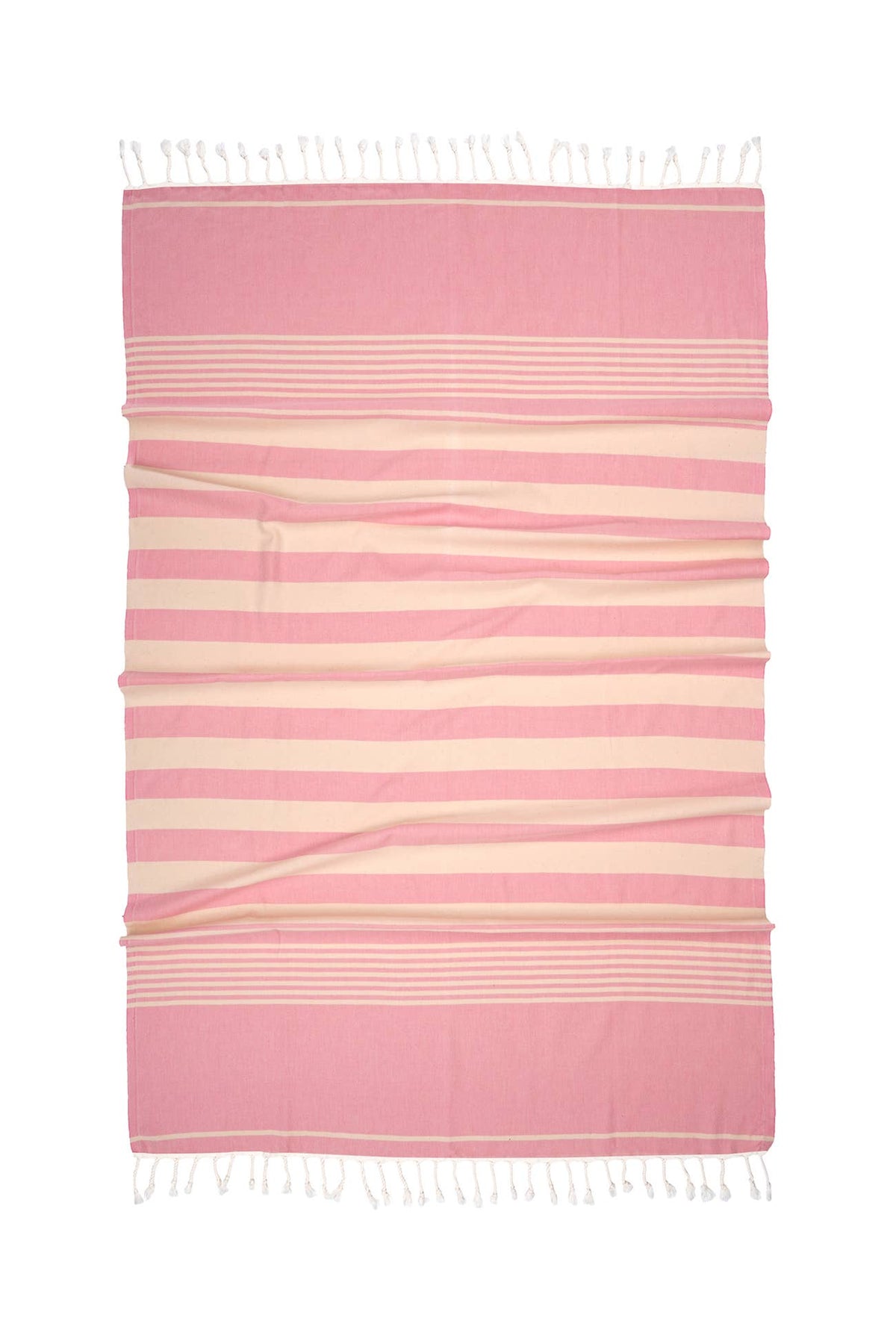 Rumi Turkish beach towel in wide stripe, 33x66 in, flat-woven peshtemal | Kikoya