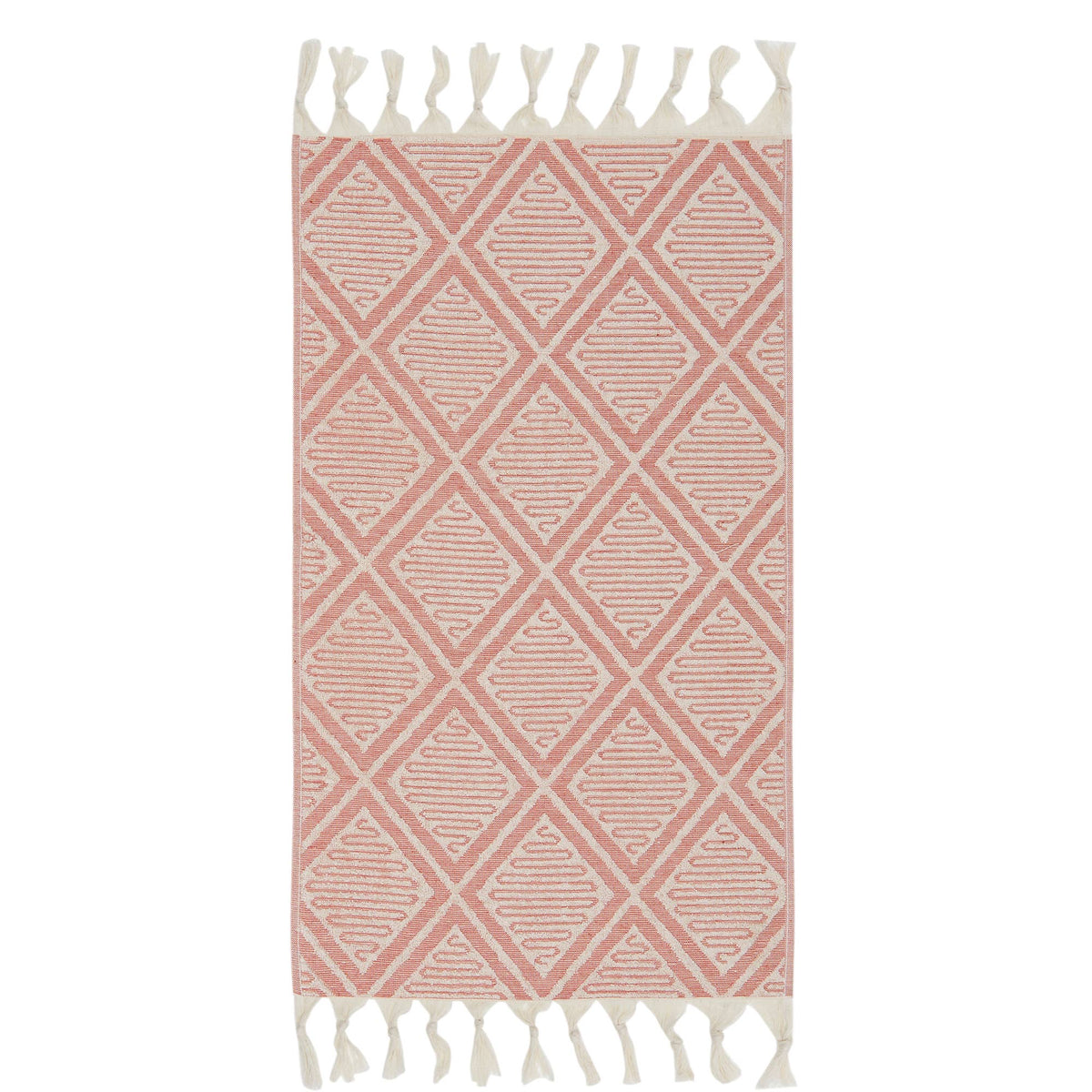 Double terry Turkish hand towel with woven jacquard pattern | Kikoya