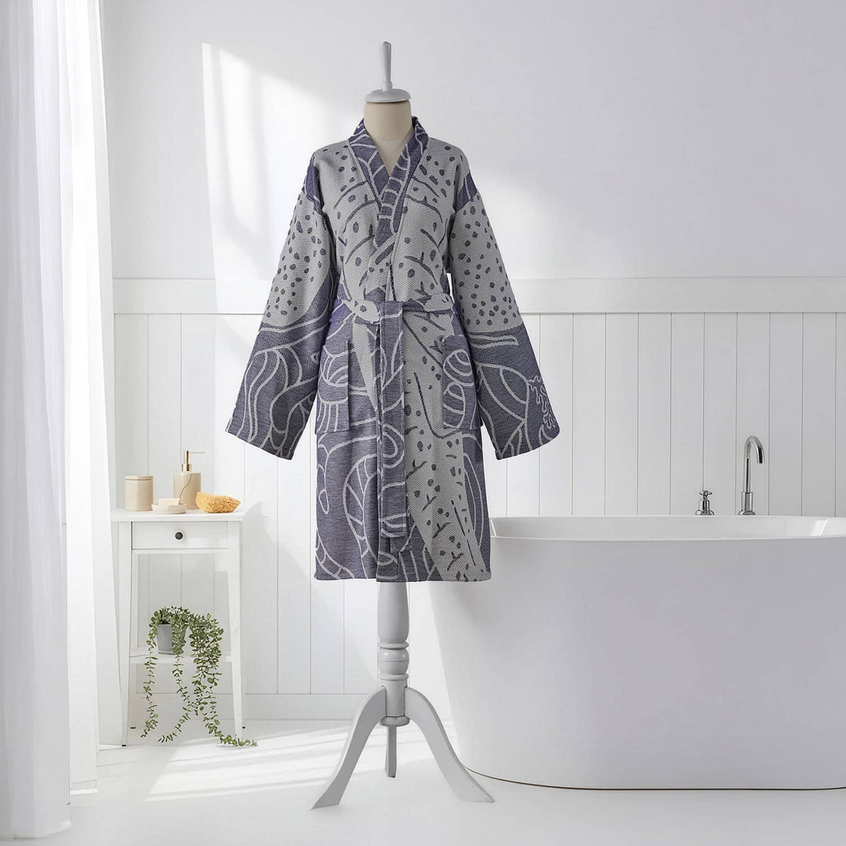 Whale Shark Turkish kimono bathrobe – Blue | Kikoya
