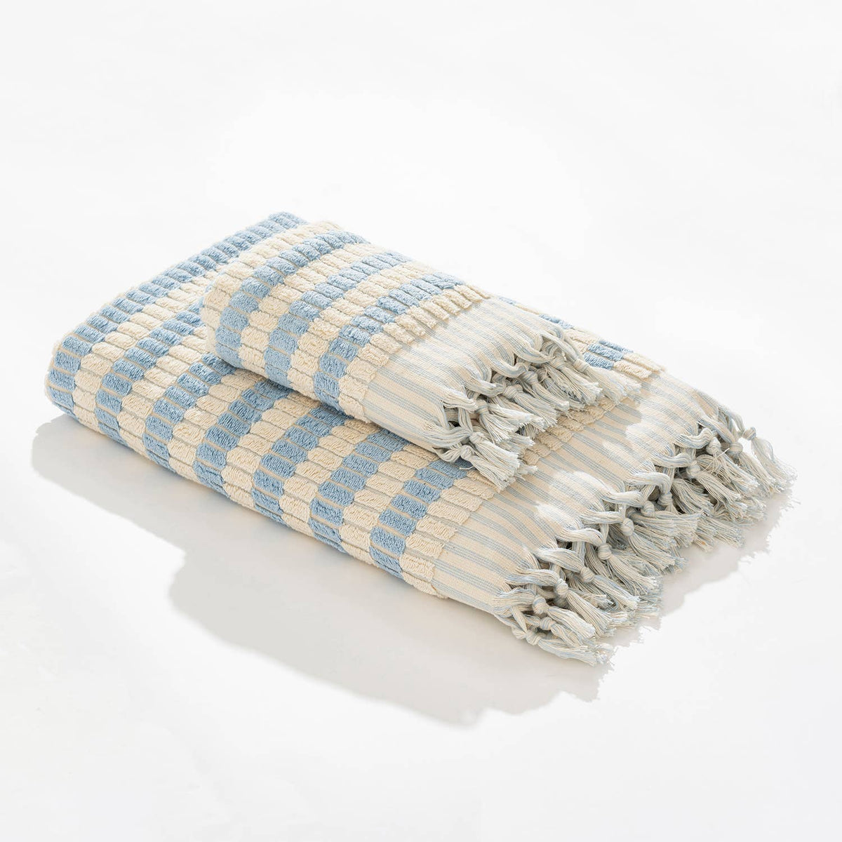 Lokum pompom Turkish hand towel, 17x38 in, handloomed check with pompom fringe | Kikoya