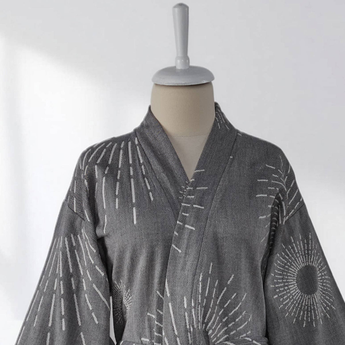 Sunburst Turkish kimono bathrobe – Grey | Kikoya