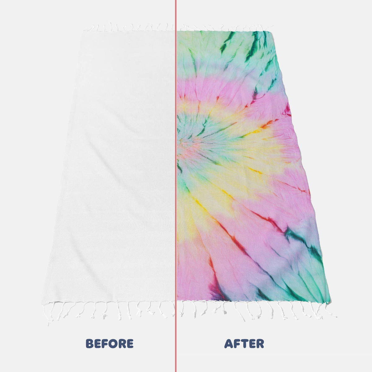 Blank white Turkish beach towel, 39x78 in, undyed base for tie-dye and sublimation | Kikoya