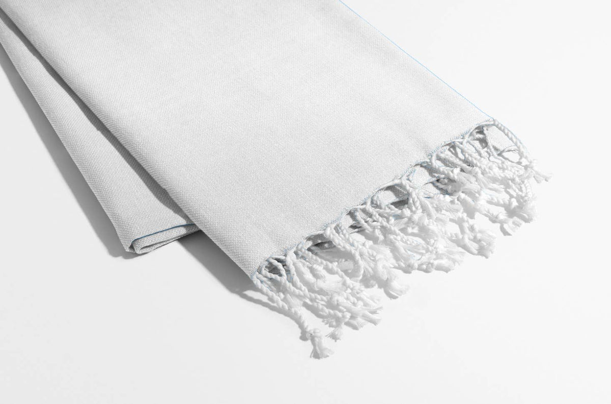 Blank white Turkish beach towel, 39x78 in, undyed base for tie-dye and sublimation | Kikoya