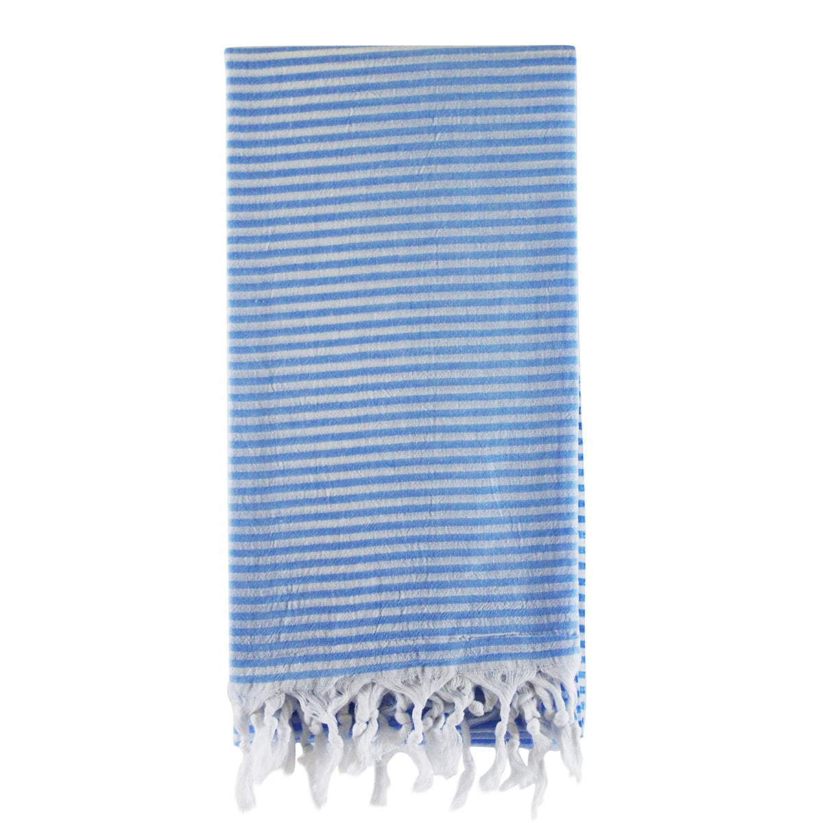 Royal Turkish beach towel in fine stripe, 33x66 in, flat-woven peshtemal | Kikoya