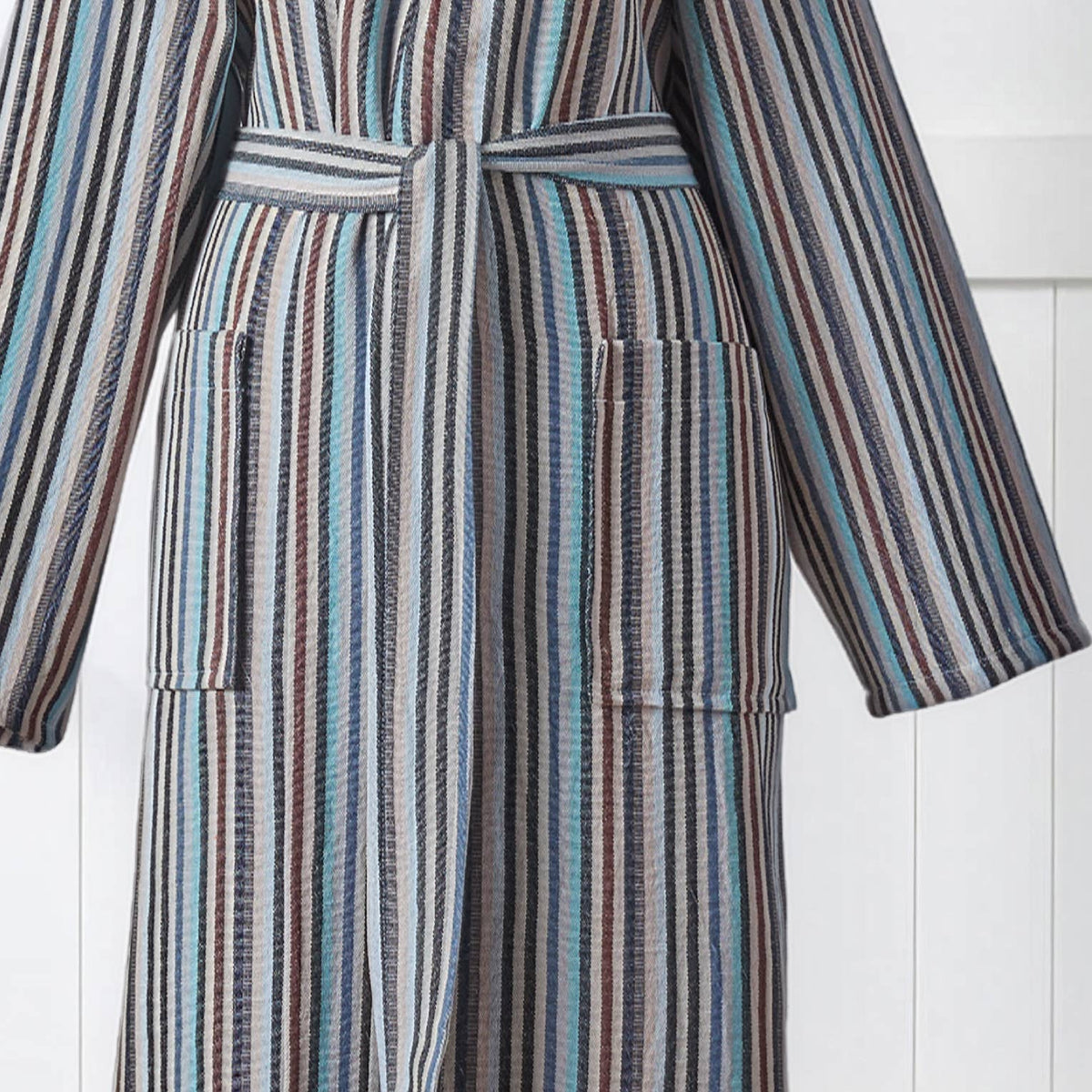 Antique Turkish kimono bathrobe – Slate Stripe | Kikoya