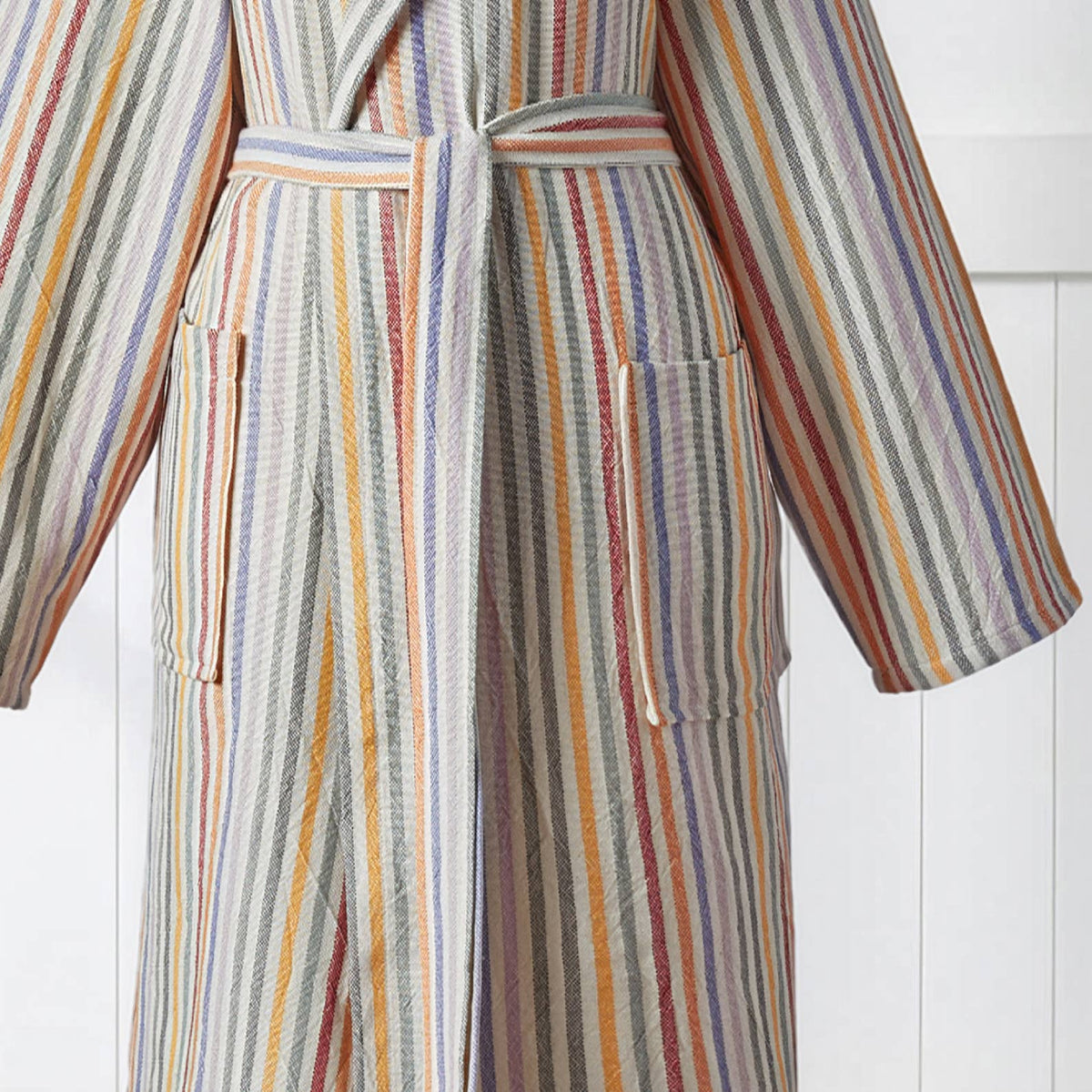 Antique Turkish hooded bathrobe – Sand Stripe | Kikoya