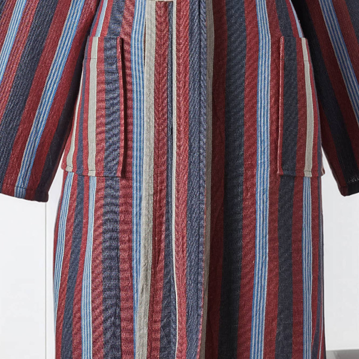 Antique Turkish hooded bathrobe – Plum Stripe | Kikoya