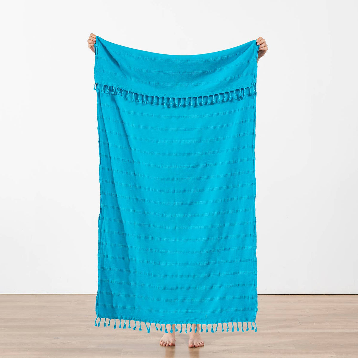 Stonewashed Turkish beach towel – Petrol | Kikoya