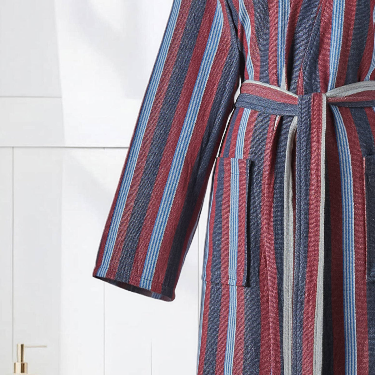 Antique Turkish kimono bathrobe – Plum Stripe | Kikoya