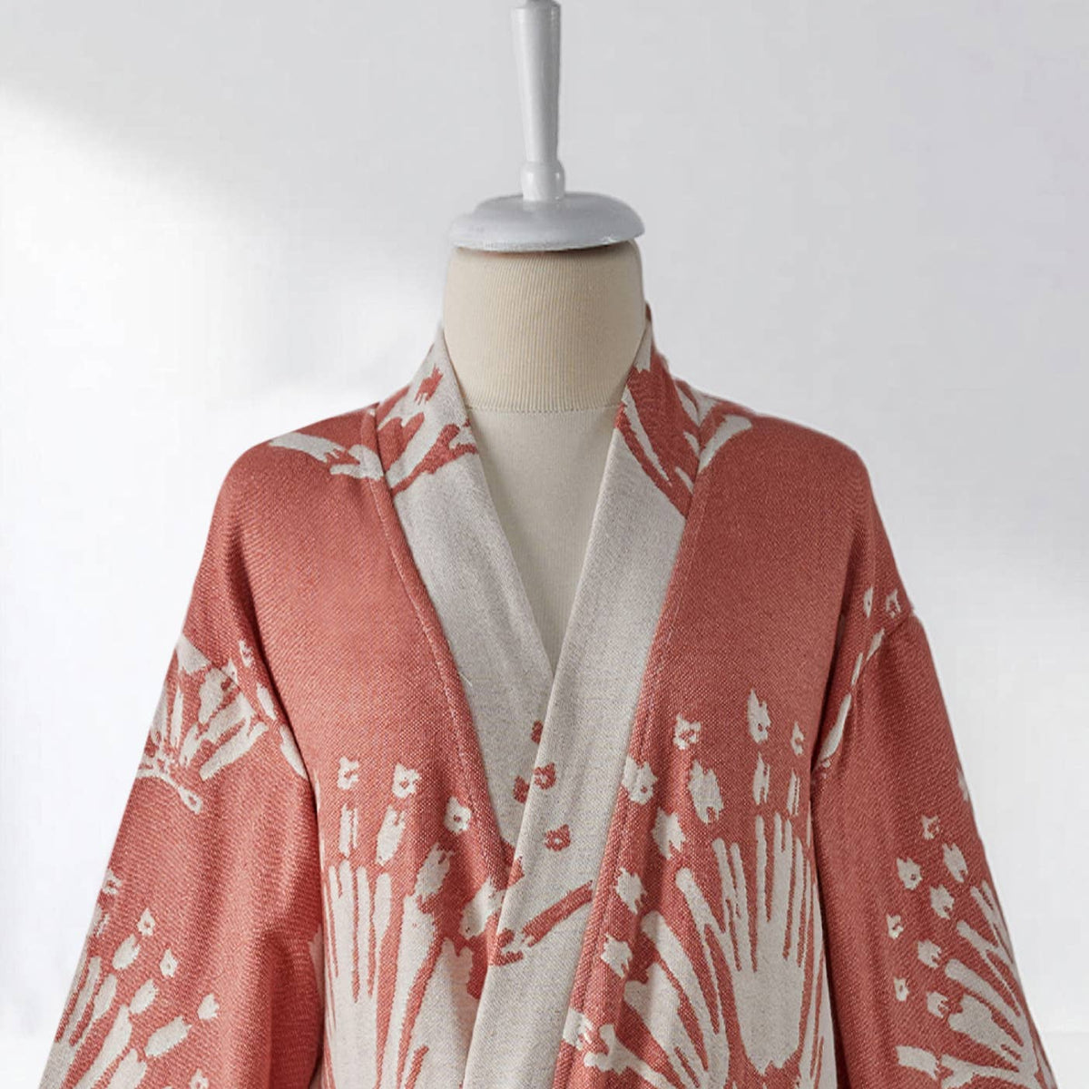 Damask Turkish cotton bathrobe – kimono, woven paisley | Kikoya