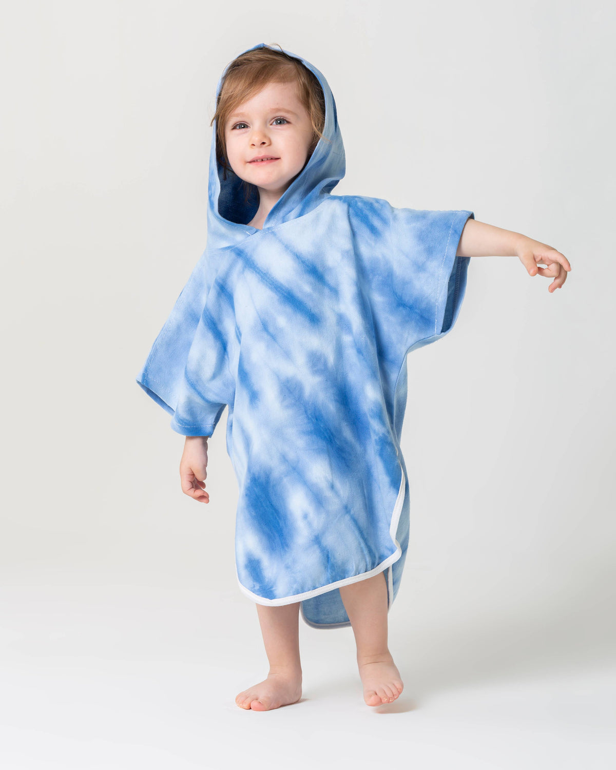 Baby & Toddler Hooded Towel Poncho – Ages 0-3, back view | Kikoya