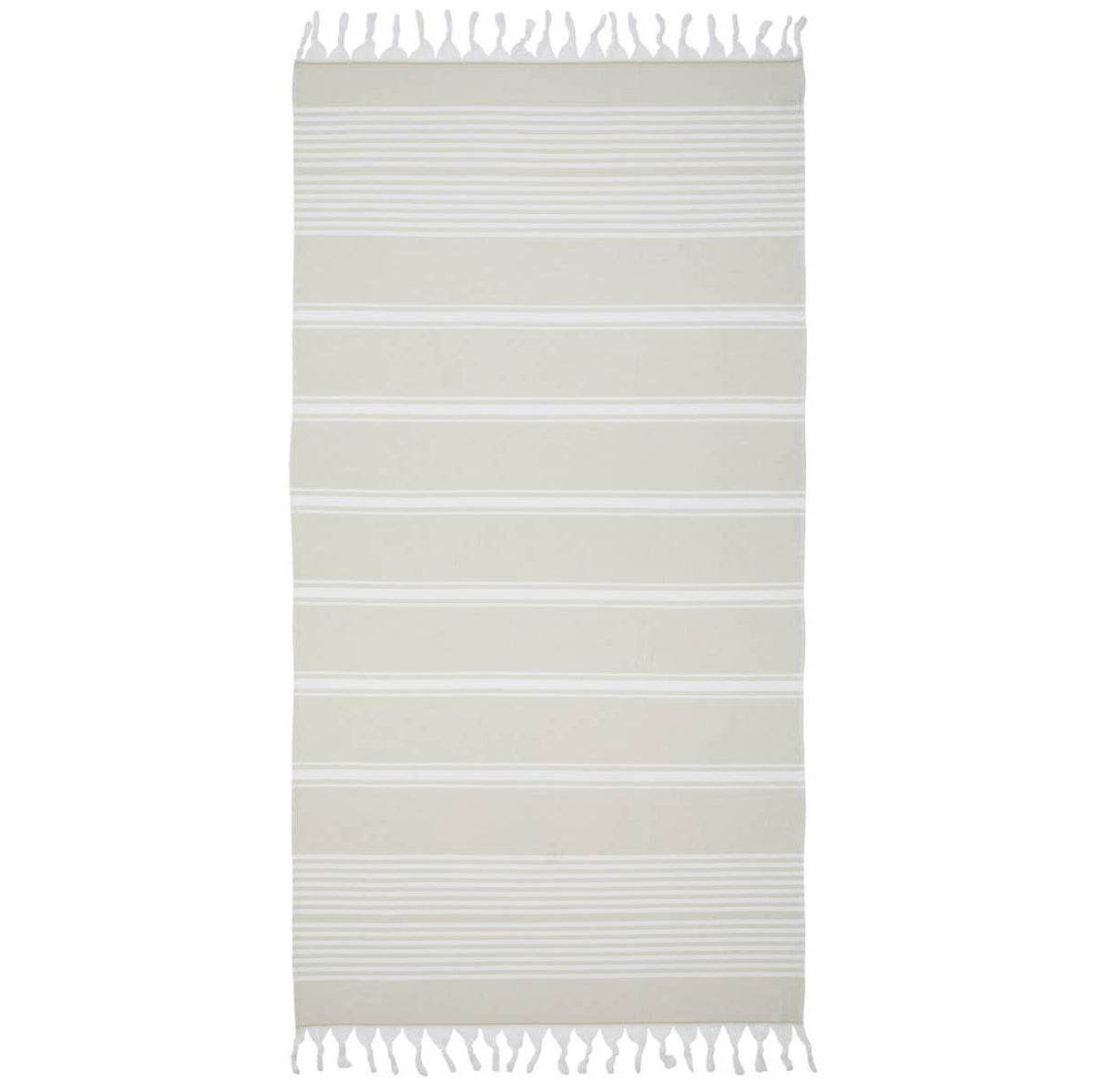 Arma terry-backed Turkish towel in fine green pinstripe | Kikoya
