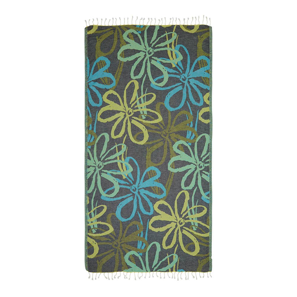 Flower Turkish Beach Towels 33x66 Fouta Peshtemal Hamam Pool