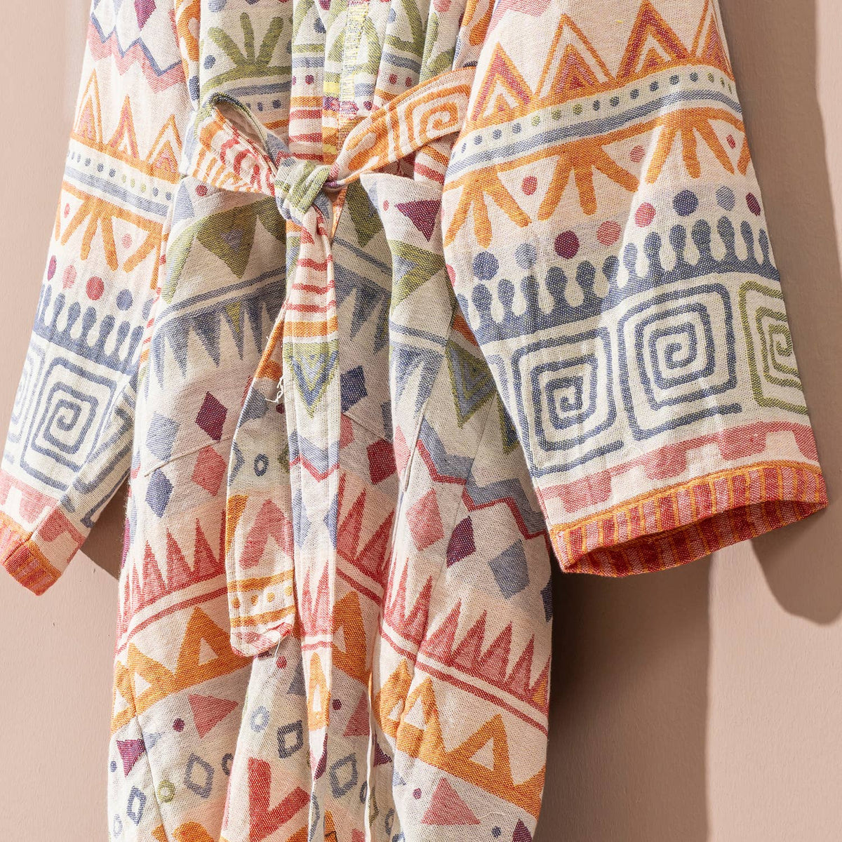 Ethnic print Turkish bathrobe in multicolor – kimono | Kikoya