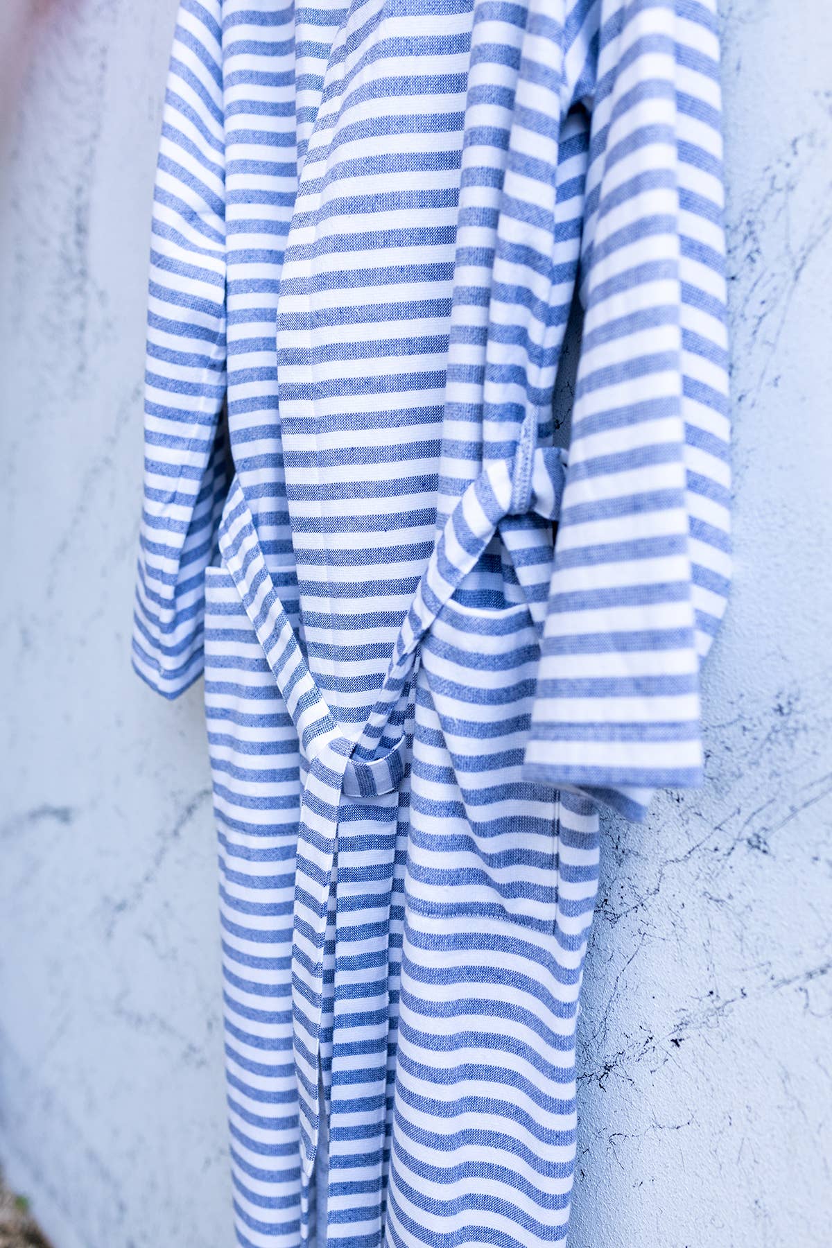 Royal Terry-backed Turkish Bathrobe – Stripe, Hooded, 100% Cotton