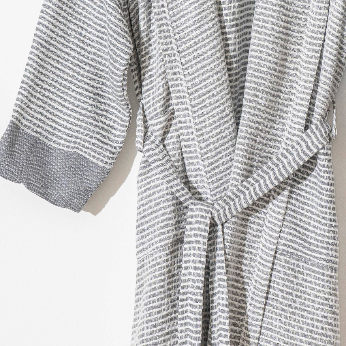 Harmony waffle Turkish bathrobe – kimono, fringed hem | Kikoya