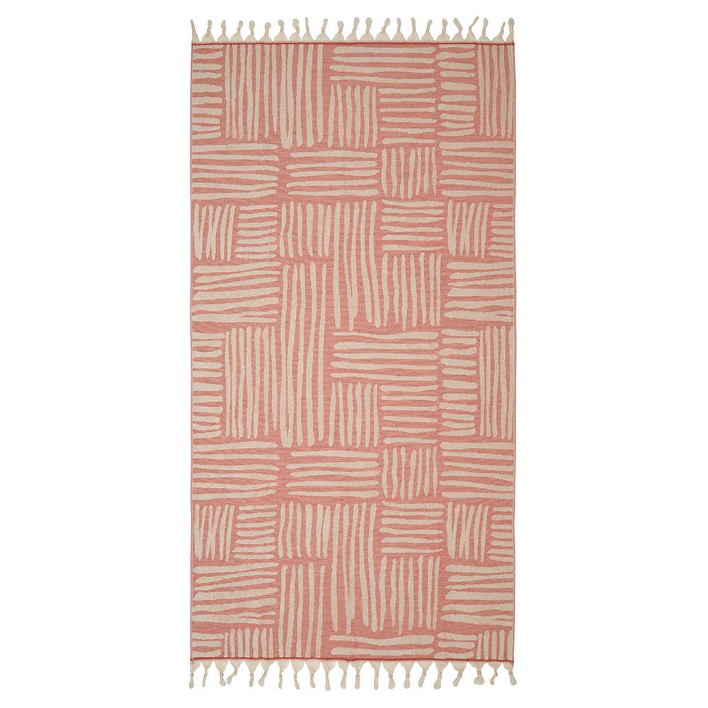 Spectra Turkish terry towel with woven chevron texture, 36x66 in | Kikoya