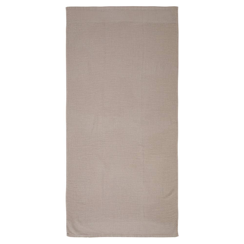 Salda stonewashed Turkish towel in waffle weave with plain border, 33x66 in | Kikoya