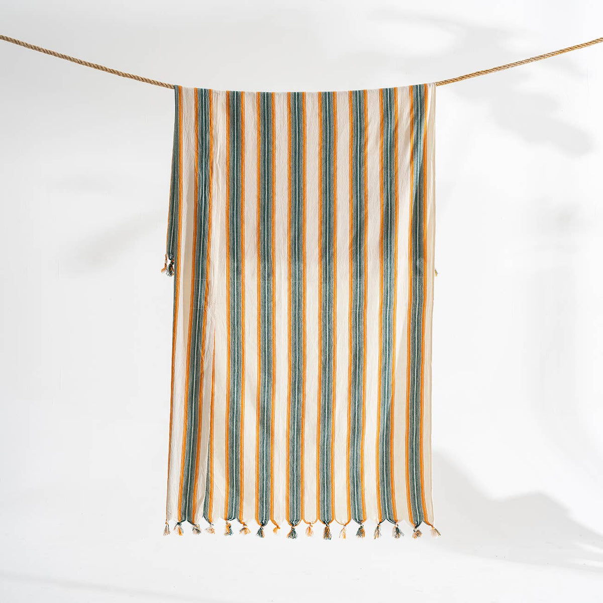 Hammam Turkish Peshtemal Towel – Orange Stripe, 100% Cotton